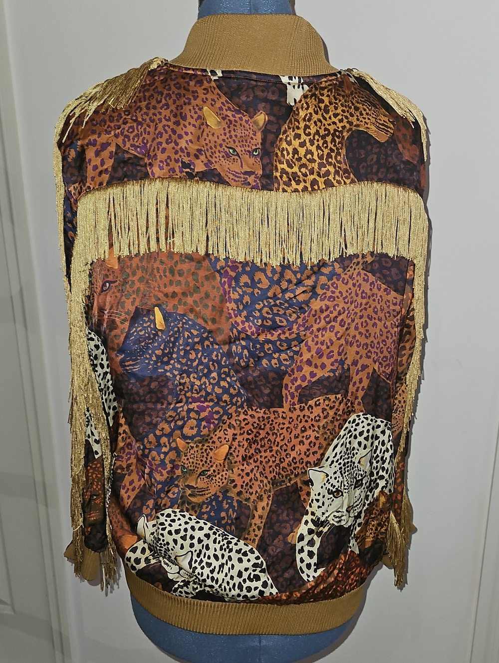 Farm Rio Leopard-Print Bomber Jacket - Brown Multicolor XS - Picture 5 of 7